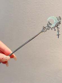 1pc Women Moonstone Snake Hair Clip, Modern Chinese Style Snake Hairpin, High-End Bun Accessory, Suitable For Daily Wear, Autumn/Winter Snowflake Hair Styling Pins Hair Bun Maker Bun Hair Piece,Hair Claws - Nhiều màu - Xem 4