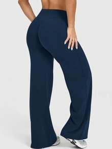 VVX Yoga Pants Women High Waist Stretch Casual Soft Straight Leg Bottoms - màu xanh nước biển - Xem 1