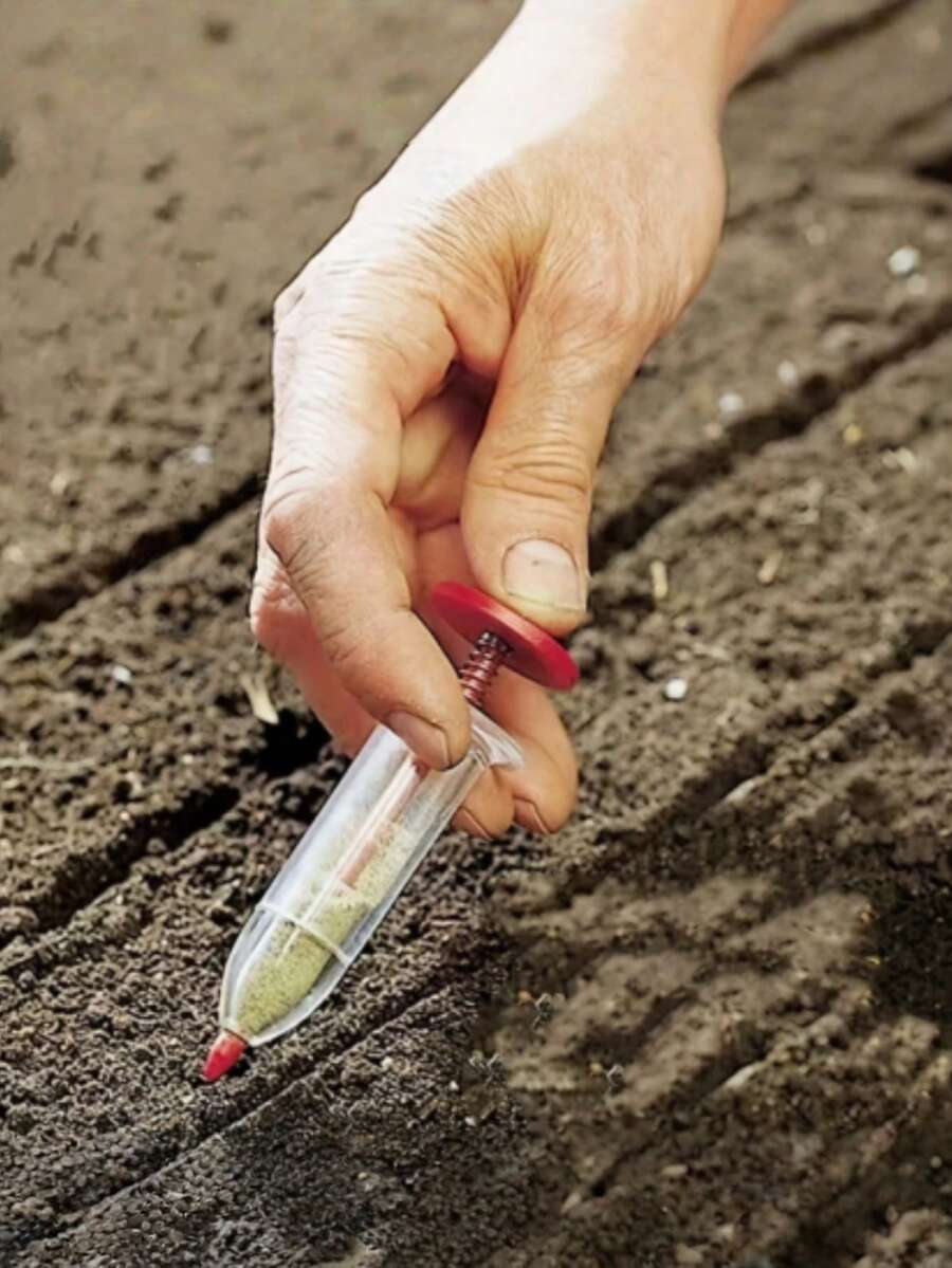 1pc Garden Seeds Dispenser, Mini Handheld Flower Grass Syringe Seeder Garden Seeds Dispenser Sowing Supplies For Garden Seeds - Multicolor - View 1