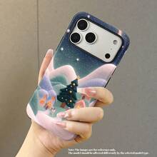 Funda impresa con escena navideña de nieve SamsungSamsung1pc, hecha de un PC duradero + carcasa protectora dos en uno, con un diseño de doble capa para excelente protección contra caídas.Compatible con iPhone 17/16/15/14/13/12/11 Pro y 17 Pro Max - Blanco - Ver 3
