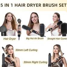 Augustea 5-in-1 Heißluft-Styler - Elektrischer Glätter, Lockenstab, Haartrockner, Geschenk für Frauen - Schwarz - Übersicht 4