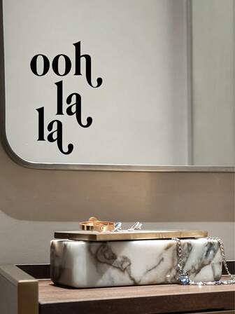 Euler Makeup Mirror Sticker - Fun French Beautiful Decoration, Pink Letter Self Adhesive Vinyl Bathroom, Dressing Table, Door, Window Decoration - Easy Application For Home And Vehicle Decoration