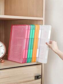 1pc A4 File Box, Paper Organizer Box, Transparent Document Paper Box, Engineering Box, Plastic Paper Storage Box, Photo Organizer Box, Large Plastic Binder With Clasp Paper Storage Box, File Protector Sleeve, Suitable For Magazines, Scrapbooks, Office & School Supplies, Card Holders, Papers, Crafts, Stationery, Documents, Student Supplies