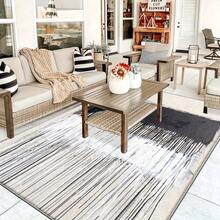Large Modern Abstract Black White Beige Floor Mat - Luxurious Soft Rectangular Floor Mat, Machine Washable, Suitable For Living Room, Bedroom, Corridor - Black White Beige Gray Blue Gray Design, Available In Large Size, Textured And Fashionable, Suitable For Office Or Dormitory, Large Space Suitable Beige Black Gray Tone, Modern Living Room Carpet - 彩色 - 查看 4