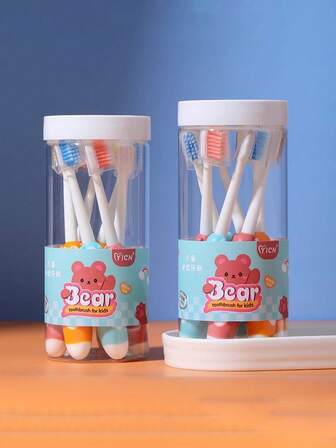 Set de 6 cepillos de dientes con forma de animales lindos para niños, cerdas suaves, limpieza efectiva, ayuda a promover el desarrollo dental saludable, paquete familiar, excelente para regalos de Halloween y Navidad para niños