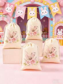 6pcs Spring Easter Gift Bag With Easter Rabbit Design, Easter Gift Packaging Supplies, Easter Packaging Bags, Easter Bag, Easter Small Gift Fillers, Easter Decoration For Home, Spring Decoration, Easter Room Decoration, Easter Accessories, Easter Ornament, Easter Candy Bag, Kitchen Packaging Supplies, Suitable For Packaging Small Gifts Such As Pendants, Necklaces, Keys, Lipstick, Watches, Candy, Etc - Easter - View 5
