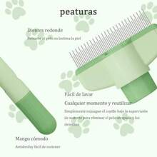 Nuevo peine para gatos y perros, peine para quitar el pelo de las mascotas, peine antipulgas autolimpiable, adecuado para mascotas con depilación.(default) - Multicolor - Ver 6