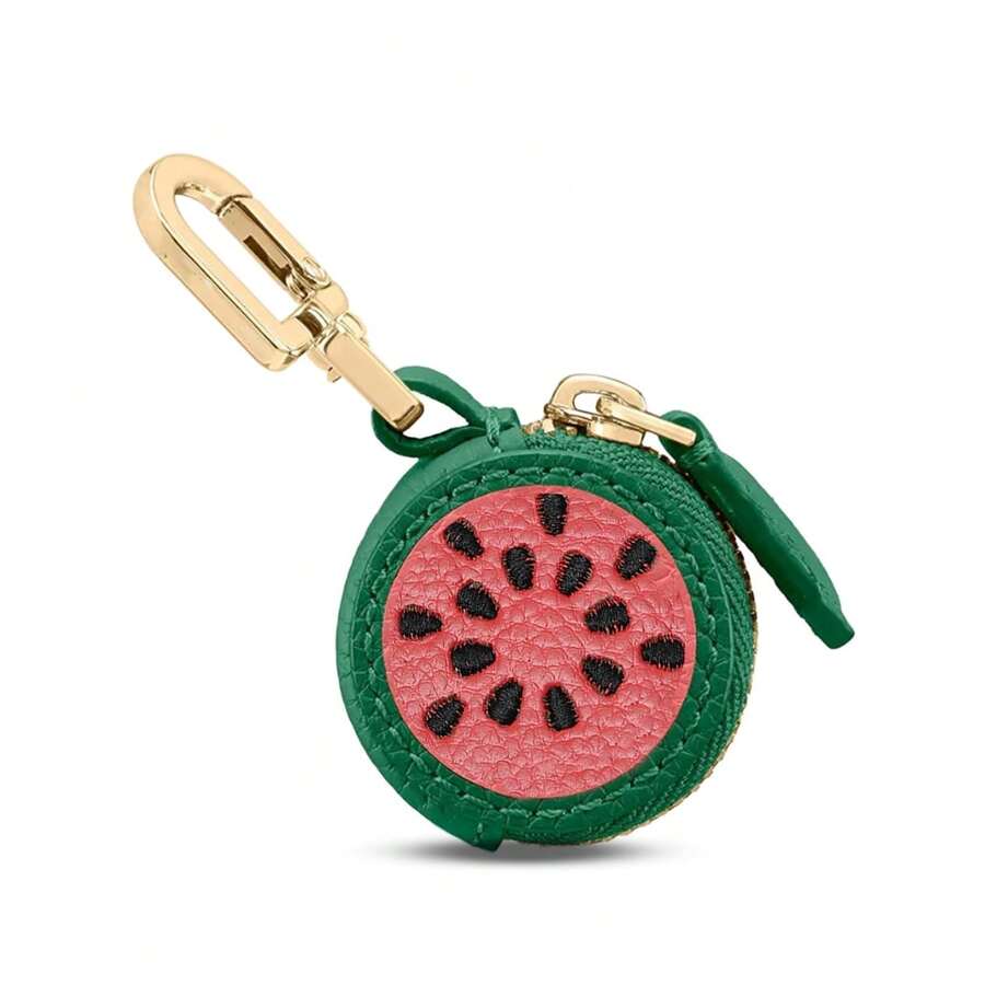 Mini Fruit Coin Purse Cute Soft Keychain Wallet Small Pouch Bag Charm Accessory - Watermelon - View 1
