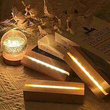 1个加厚3D亚克力发光底座，长方形实木LED夜灯，亚克力，水晶，夜灯，玻璃树脂艺术发光底座，水培植物玻璃瓶灯底座DIY照明装饰，情人节礼物个性化照片氛围灯底座，菜单展示架，USB供电 - 彩色 - 查看 3