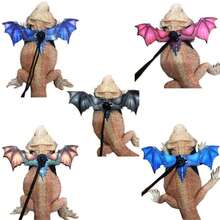 Reptile Harness With Wings - Leather Lizard Leash For Outdoor Travel, Suitable For Chameleons And Small Pets