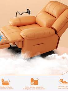 Sofá Reclinable Eléctrico De Masaje Individual Multifunciona - Naranja - Ver 8