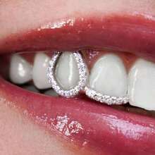 THATBOY 1PC/2PCS/4PCS/SET New Style Hip Hop Teeth Grillz With Star Cubic Zirconia Caps Micro Pave Top & Bottom Charm Grills For Men Women Jewelry - Multicolor - View 13