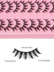 20 Pairs Manga Thick Lashes Natural Long Cosplay Makeup Cross Big Eye Effect Dramatic Full Strip Lashes/Manga Style False Lashes, 16mm Natural Look Doll Lashes For Halloween/Party/Christmas Makeup Strip Lashes, Lashes, Eyelashes, Fake Lashes - Lông mi Manga nhọn - Xem 3