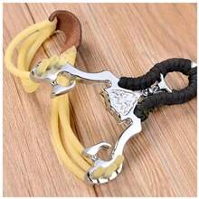 SDFG Resortera Deporte Tiro Tirachinas Slingshot Estable Gomas Elásticas Resistentes Deportes al Aire Libre - negro1 - Ver 6