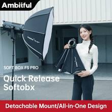 Ambitful FS-40PRO FS-60PRO FS-80PRO 快速安装八角柔光箱保荣卡口,适用于 Godox、Aputure、Sokani 影室 LED 摄影灯 - 黑色 - 查看 3