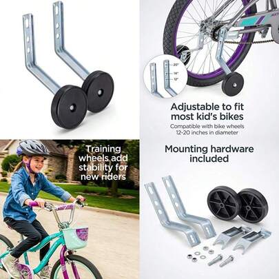 Schwinn - Ruedas de Entrenamiento para Bicicletas de 12 a 20 Pulgadas, Incluye Accesorios de Montaje, Soportes de Acero Ajustables, Desmontables, Divertidas calcomanías Adhesivas, fáciles de Instalar(Estrellas y flores)