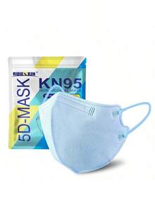 10个/套 成人3D立体时尚口罩，4层5D KN95防护，不刺激耳朵，多种颜色可选，适合日常佩戴