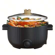 PANCERKA 3L Large Capacity Multi-Functional Electric Cooking Pot, 1000W Energy-Efficient With Adjustable Temperature Control, Ideal For Soups, Steaming, And Noodles, Portable Design For Dorms, Offices, And Travel, Non-Stick Easy-To-Clean Interior