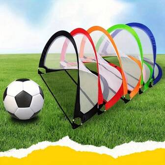 1个便携式足球/美式橄榄球球门网 - 黑色训练辅助器材，色彩鲜艳，轻便耐用，适合控球练习、场地训练和户外比赛，可折叠结构方便收纳，是室内/室外训练、后院练习、公园、户外训练的理想之选，足球球门网，足球场配件，足球装备，户外运动器材，适合成人和青少年（18岁以上）