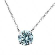 1pc 925 Sterling Silver Moissanite Pendant Necklace 0.5CT/1CT/2CT/3CT/5CT, Suitable For Women's Daily Wear, Comes With GRA Certificate And Gift Box - One Piece - View 16