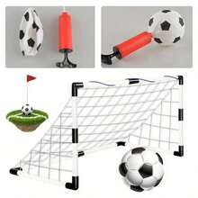 1 Set Foldable Soccer Goal Frame, Portable Indoor/Outdoor Detachable Training Net With Air Pump, Outdoor Soccer Goal, Soccer Sports Accessories, Soccer Practice Gear, Durable Plastic Material To Improve Accuracy, Suitable For Soccer Field Equipment, Playground Accessories, Outdoor Activities, Sports Gear, Soccer Gifts, Men's Gifts, Soccer Matches, Team Sports, Home Entertainment, Backyard Sports, Sports Gifts, Personalized Gifts