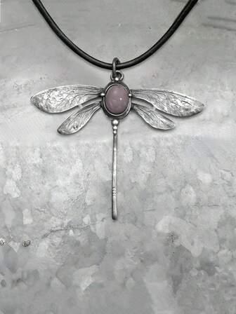 1pc Fashion Zinc Alloy Dragonfly Pendant Necklace For Women For Daily Decoration