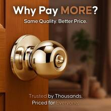 BK2030PB Ball Door Knob, Privacy Function, 1 Pack, Polished Brass - Polished Brass - View 6