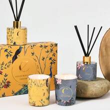 两件套/香氛蜡烛及5支无焰香薰棒，1支多香型蜡烛，天然植物香氛，无烟天然大豆蜡香氛蜡烛，持久留香，室内浴室皆宜，礼盒装 - 彩色 - 查看 5