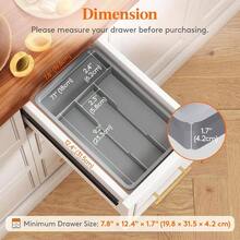 Silverware Tray, Cutlery Drawer Organizer Storage Kitchen, Plastic Flatware Utensil Holder Divider Spoons Forks Knives Tableware, 4 Compartment, Black - 7.8 x 12.4 英吋(4 個插槽)+ 灰色 - 查看 3