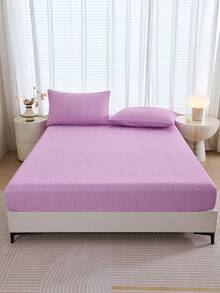 Bộ 2 vỏ gối hình trái tim sọc tím họa tiết tình yêu không có ruột và vỏ gối trang trí cho giường siêu mềm và thoáng khí, không có ruột, có thể giặt bằng máy cho bộ đồ giường ký túc xá cho trường học - Màu tím  Violet - Xem 4