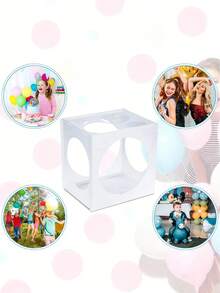 1 Set 11 Hole Transparent Plastic Balloon Size Measurement Box - Made Of Durable, Transparent Plastic, This Tool Free, Easy To Assemble Cube Has Clearly Marked Size Holes That Can Accurately Standardize Balloon Sizes, Achieving Clean And Consistent Decoration. - Multicolor - View 7