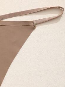 5PCS Women's Seamless G-String Set Sexy Panties For Women Low Waist G-String Solid Color Briefs - Multicolor - View 8