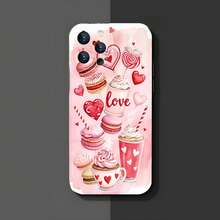 1PC Phone Case,  Love Macarons Hearts Cupcakes Lollipop , Stylish Phone Case, Phone Decoration, All-around Lens Protection, Creative Small Gift, Funny Gift for Boys and Girls - Negro - Ver 3