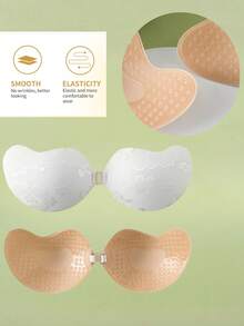 YIYANG 白色蕾丝婚纱无肩带隐形提拉文胸套装 - 防滑龙纹设计 - 适合婚纱、派对及日常内衣穿着 - 彩色 - 查看 6