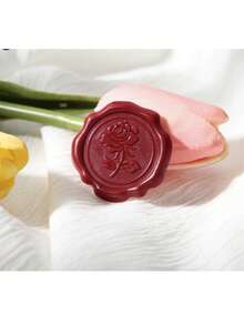 1pc Metal Wax Seal Mold Round Flower Heart Clover Shape Mold DIY Craft Adhesive Waxing Wedding Seal Wax For DIY Craft Wedding Invitation Card Envelope Gift Wine Packaging Back To School,Back To School,School Supplies,Stamp Seal Wax Beads Kit For Gift Wedding Invitations Decoration - Gold - View 5