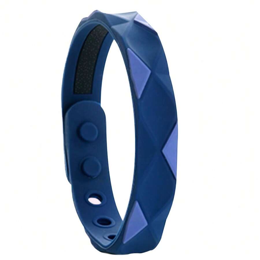 Anti-Static Negative Ion Sports Bracelet - Waterproof Silicone Couple Bracelet, Unisex, Energy Balance And Fitness Tracking, Blue. - Blue - View 1