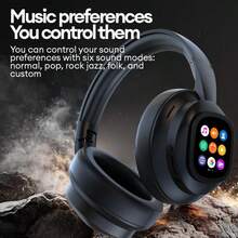 HYUNDAI X1PRO Wireless Bluetooth 6.0 Headphone,AI Translation Earphones,100+Languages,With Magnetic Touch Control LED Screen - one-size - View 6