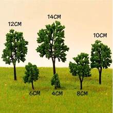 4-12厘米塑料树，适用于铁路景观，可用于装饰铁路景观建筑模型、玩具、迷你模型套件、森林、场景搭配。 - 彩色 - 查看 2