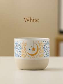 1/4 Pcs Islamic Style Ceramic Mug, Moon & Star Pattern, 230ml/7.78oz, Red, Suitable For Daily Home Use, Can Hold Tea/Coffee/Espresso, Ramadan/Eid Al-Fitr Tableware Gift - Multicolor - View 14