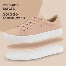 Women's White Casual Sneakers, Comfortable, Plus Size, Flat Sole, Perfect Fit, Everyday Use, Sneakers, Workout, Gym, Nursing, Walking, Lightweight, Versatile, Modern, Soft, Durable, Non-Slip - 裸體 - 查看 4