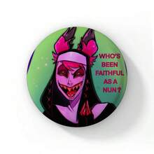 58mm Funny Pop Anime Hazbin Button Pin Creative Fun Cartoon Alastor Vox Husker Badge Brooch Bag Decor Fans Collect Gift - 58 mm - View 16