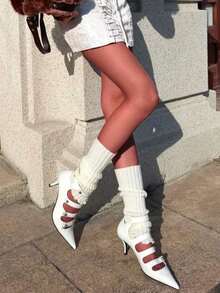 1双性感亮红色紧身连裤袜，适合办公室、日常穿着、情人节礼物、节日穿着 - 彩色 - 查看 4