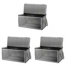 1pc/3pcs Visible Window Storage Bag, Clothing Storage Box, Foldable Wardrobe Storage Box, Handled Storage Container For Blankets, Bedding, Clothes Garment Bag Waterproof Bag Storage Bags Clothes Organizer Clothes Storage Clothes Bag Packing Cubes Travel Essentials - Multicolor - View 5