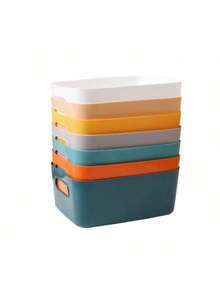 3pcs Multi-Purpose Storage Box Set - Suitable For Storing Cosmetics, Snacks, Etc. - Plastic Material, Can Be Used In Kitchen, Bathroom And Dorm - Multicolor - View 5