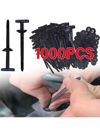 10/100 st universella nylonkabelband med spänne, mångsidiga, kraftiga självlåsande nylonkabelband, hållbar och återanvändbar buntbandslösning för fixering av bilunderrede, skärmar, stänkskärmar och bagagelucka.