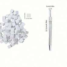 50 Mini Sponge Cubes With 1 Tweezer Gripper, Nail Coloring Sponge Gradient Blending Nail DIY With Claw Picking Tool,Manicure Supplies & Accessories - White - View 10