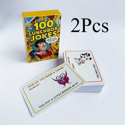 100 pièces Blagues amusantes pour boîte à lunch, convient pour jeux de cartes de repas