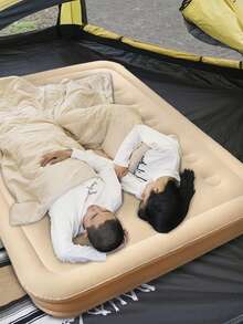 Queen Size Inflatable Mattress New Hawaii Up To 300KG With Automatic Lithium USB-C Inflator + Pillows + Repair Kit For Travel, Camping And Home - 杏色 - 查看 7