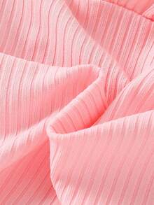 女婴优雅花卉蝴蝶结无袖连衣裙和长袖开衫套装，春秋季 - 粉色 - 查看 5