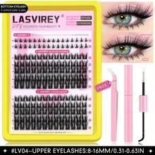 LASVIREY مجموعة رموش صناعية خصلات Fairy Lash 12 صف، طول مختلط 8-16 مم، 2 ستايل، لتمديد الرموش DIY، رموش فردية منفوشة وخفيفة بتجعيدة C وستايل Wispy، تأثير كثافة 3D مع ساق شفافة، للاستخدام اليومي والمناسبات، طقم رموش كامل - الأسود - مشاهدة 9